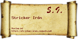 Stricker Irén névjegykártya
